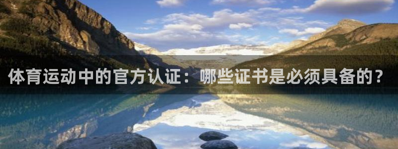 bbin视讯游戏平台：体育运动中的官方认证：哪些证书是必须具备的？